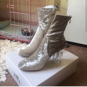 Cape Robbins Velvet Booties